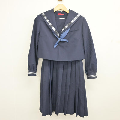 【中古】福岡県 福岡市立東住吉中学校 女子制服 3点 (セーラー服・ジャンパースカート) sf098455