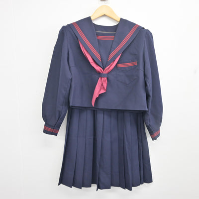 【中古】大阪府 豊能町立吉川中学校 女子制服 3点 (セーラー服・スカート) sf098465