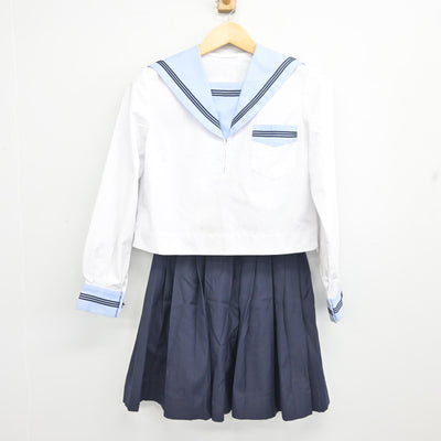 【中古】北海道 北斗市立大野中学校 女子制服 4点 (セーラー服・セーラー服・スカート) sf098474