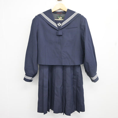 【中古】千葉県 柏第三中学校 女子制服 2点 (セーラー服・ジャンパースカート) sf098484