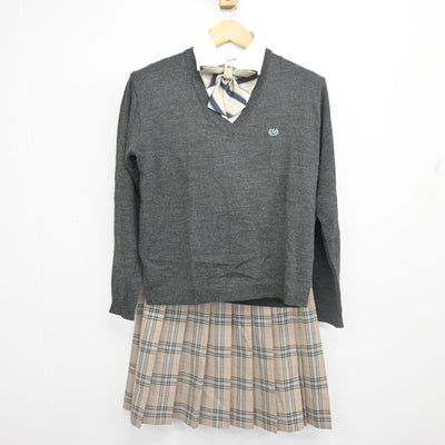 【中古】愛知県 犬山総合高等学校 女子制服 5点 (ブレザー・ニット・シャツ・スカート) sf098491