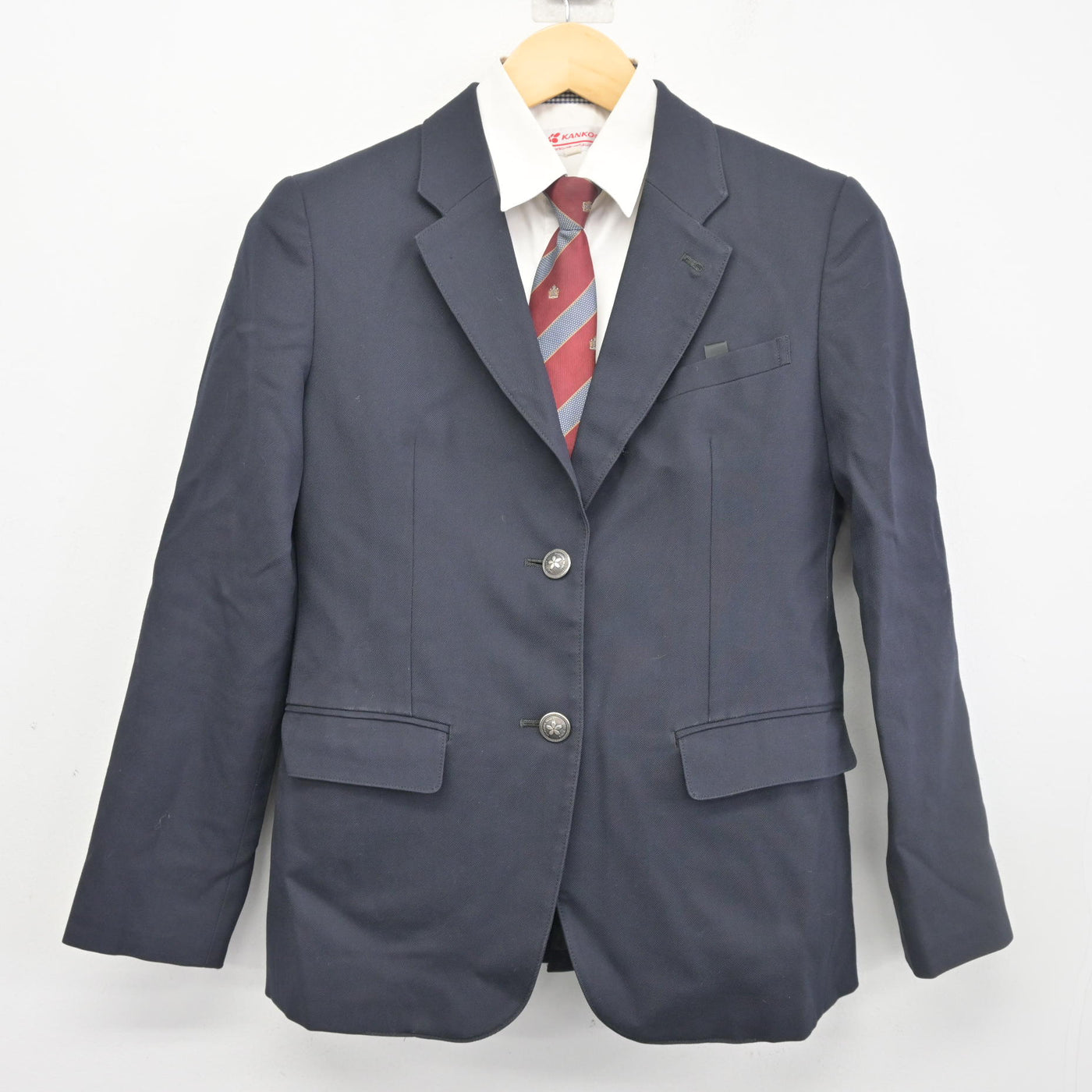 【中古】静岡県 静岡大成高等学校 女子制服 3点 (ブレザー・シャツ) sf098516