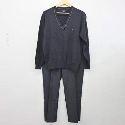【中古】茨城県 結城第一高等学校 男子制服 3点 (ブレザー・ニット・ズボン) sf098553