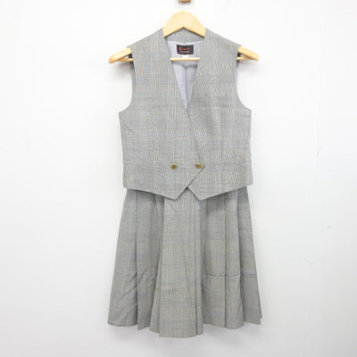 【中古】千葉県 千城台高等学校 女子制服 2点 (ベスト・スカート) sf098648