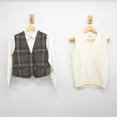 【中古】千葉県 千城台高等学校 女子制服 3点 (ニットベスト・ベスト・シャツ) sf098649