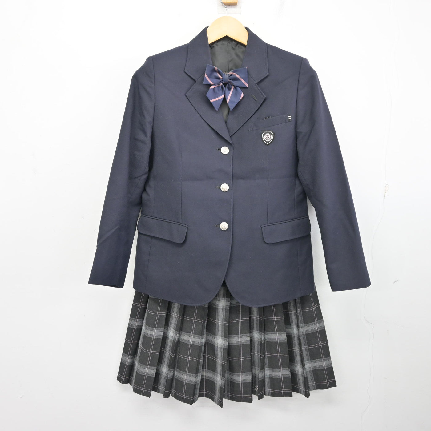 【中古】山形県 高畠高等学校 女子制服 5点 (ブレザー・スカート) sf098652