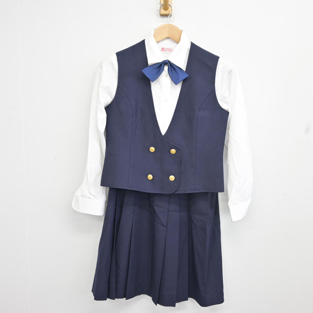 中古】香川県 高松商業高等学校 女子制服 5点 (ブレザー・ベスト