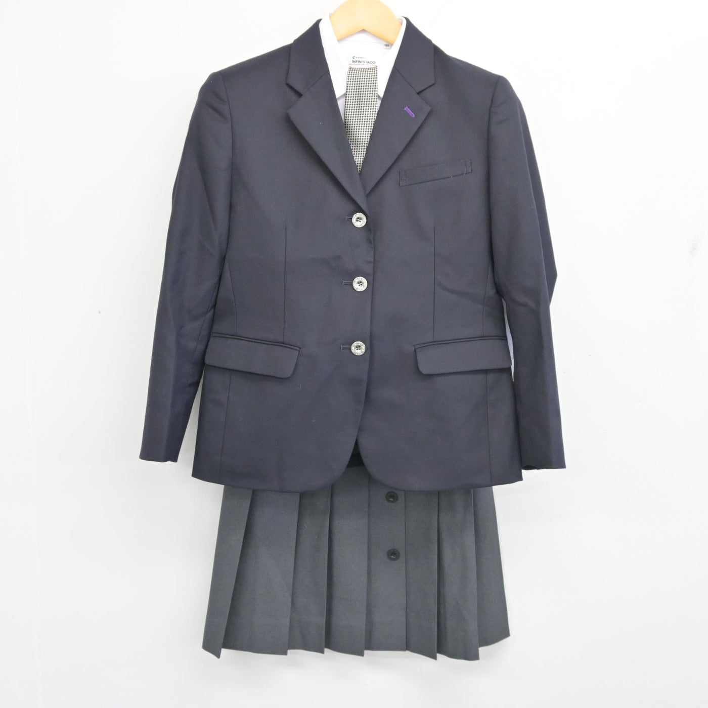 【値下げ】鳥取工業高校　男子制服一式 中古】鳥取県 鳥取工業高等学校 女子制服 4点 (ブレザー・シャツ