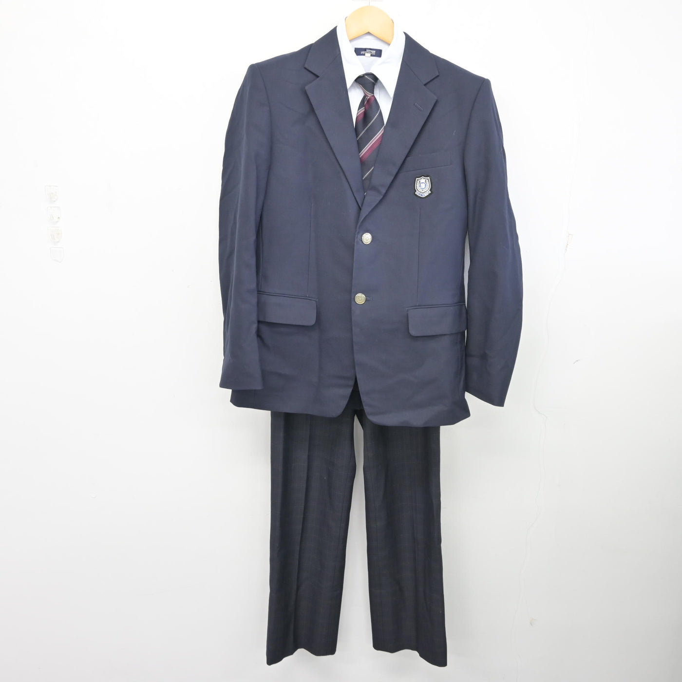 【中古】北海道 札幌英藍高等学校 男子制服 4点 (ブレザー・シャツ・ズボン) sf098756