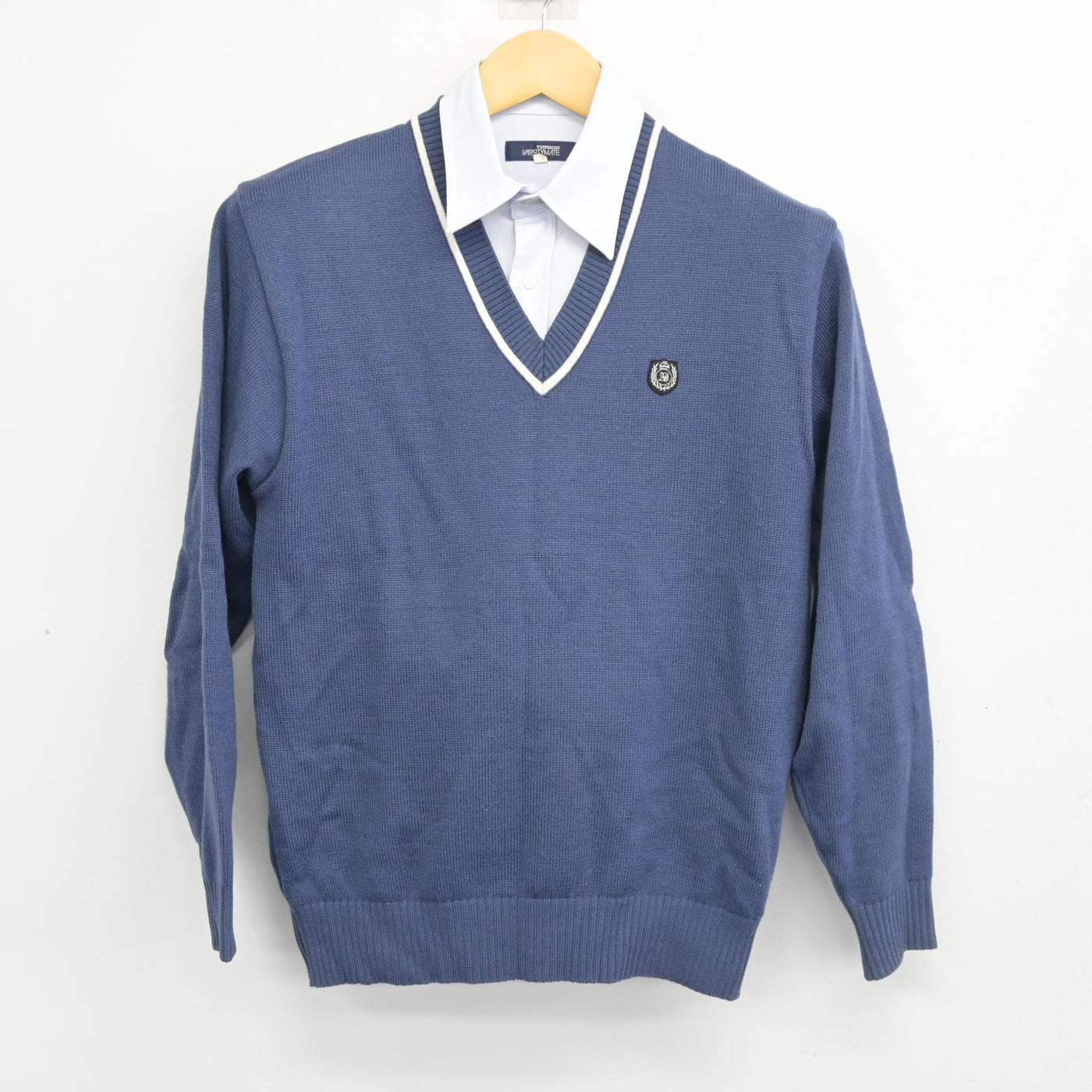 【中古】北海道 札幌英藍高等学校 男子制服 2点 (ニット・シャツ) sf098758