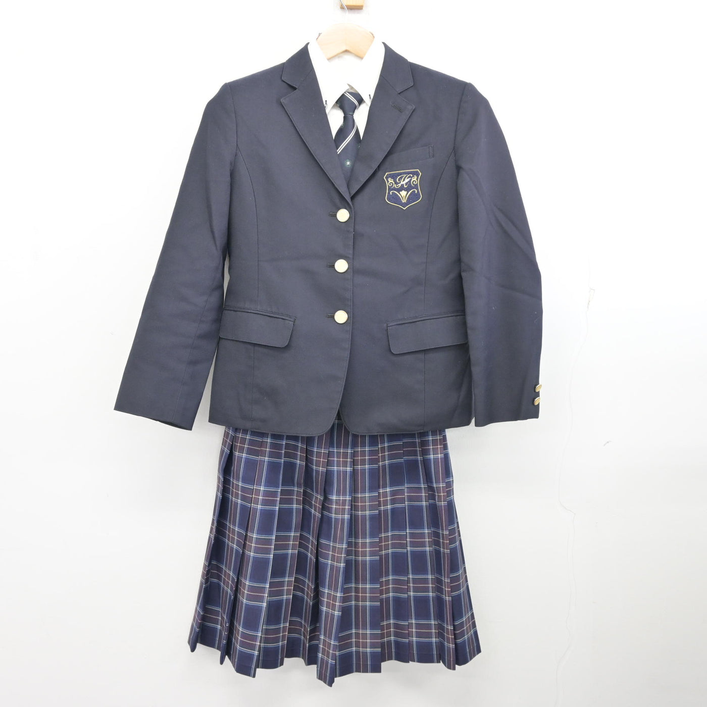 【中古】神奈川県 白鵬女子高等学校 女子制服 4点 (ブレザー・シャツ・スカート) sf098805