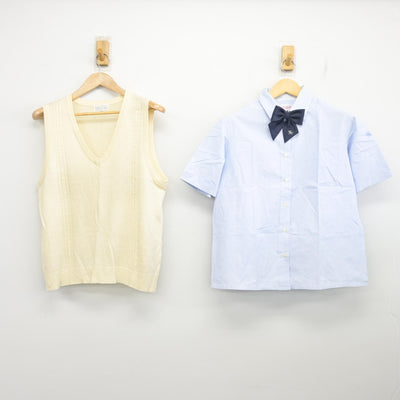 【中古】東京都 東京家政学院高等学校 女子制服 3点 (ニットベスト・シャツ) sf098821