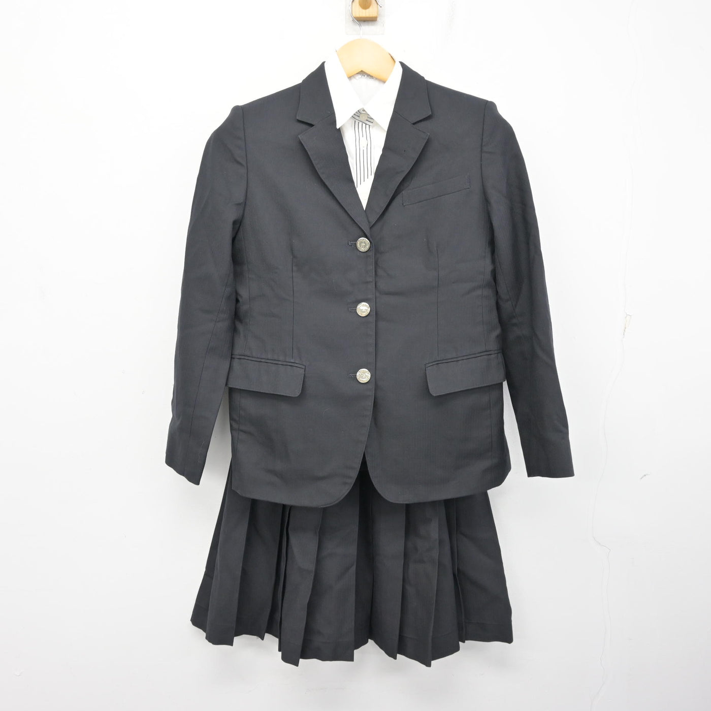 【中古】兵庫県 鳴尾高等学校 女子制服 3点 (ブレザー・シャツ・スカート) sf098899