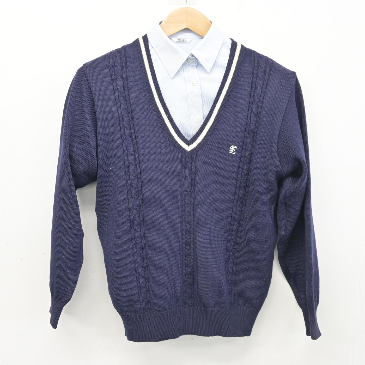 【中古】静岡県 浜松東高等学校 女子制服 2点 (ニット・シャツ) sf098918