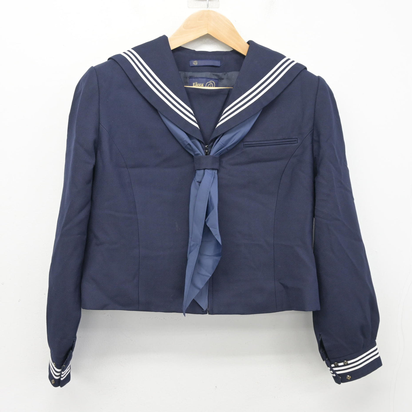 【中古】神奈川県 相模中学校 女子制服 3点 (セーラー服・ジャンパースカート) sf098920