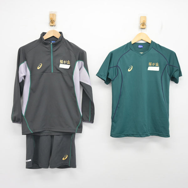 【バラ売り致しません！！】日生学園　桜丘中学校高等学校　青山高校　体操服セット 中古】広島県 広島桜が丘高等学校 女子制服 3点 (ジャージ 上・体操服