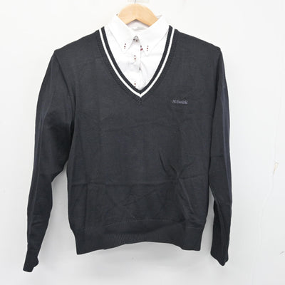 【中古】新潟県 新潟第一高等学校 女子制服 2点 (ニット・シャツ) sf098948