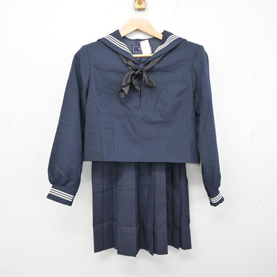 【中古】東京都 駒場高等学校 女子制服 3点 (セーラー服・スカート) sf098950