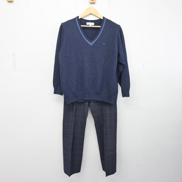 中古】広島県 廿日市高等学校 男子制服 2点 (ニット・ズボン) sf098971