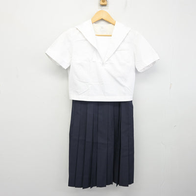 【中古】兵庫県 武庫川女子大学附属中学校・高等学校 女子制服 2点 (セーラー服・スカート) sf098973