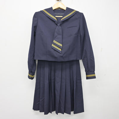 【中古】神奈川県 鶴嶺中学校 女子制服 3点 (セーラー服・ジャンパースカート) sf099005