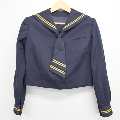 【中古】神奈川県 鶴嶺中学校 女子制服 3点 (セーラー服・ジャンパースカート) sf099005
