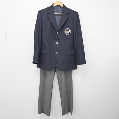 【中古】埼玉県 わせがく夢育高等学校 男子制服 2点 (ブレザー・ズボン) sf099013