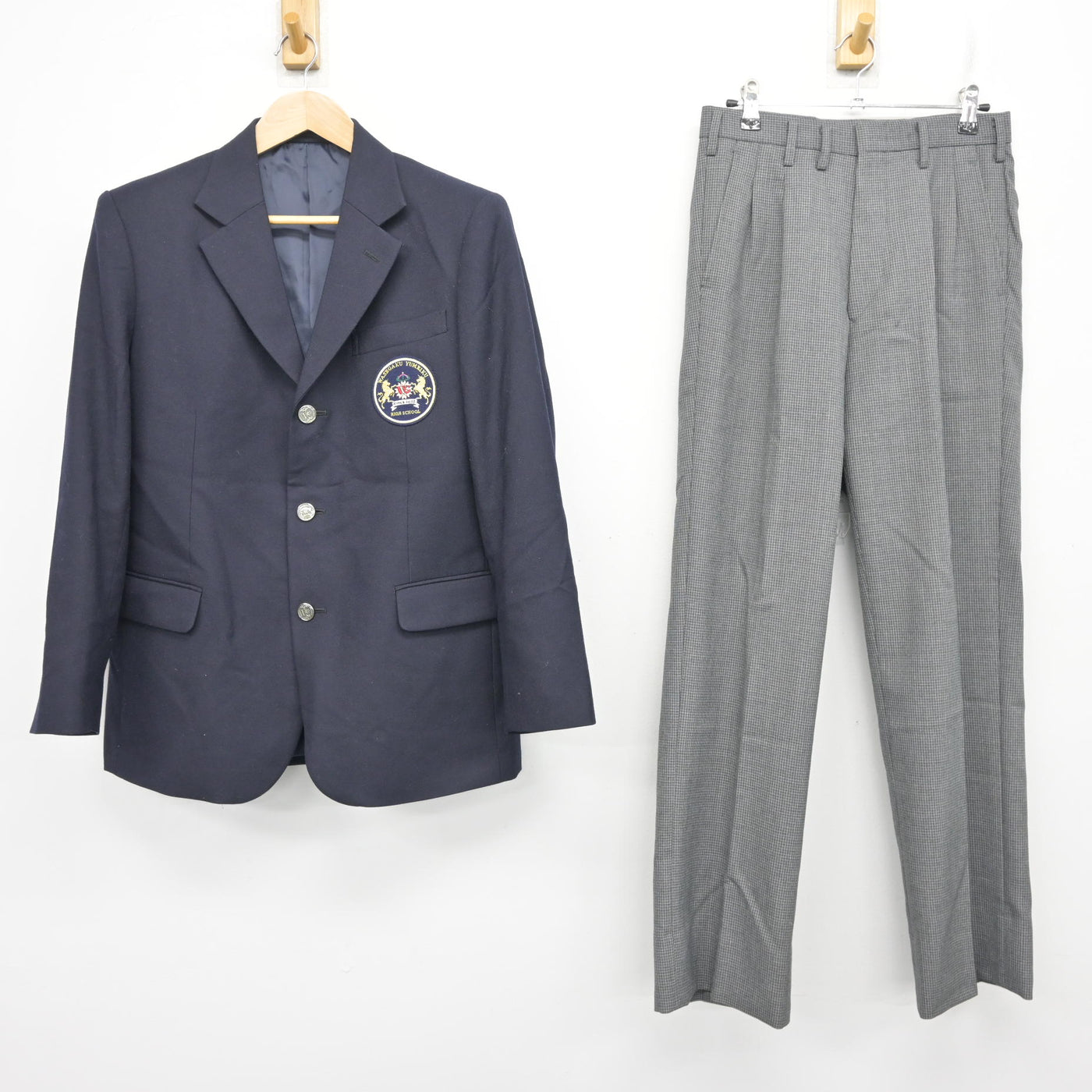 【中古】埼玉県 わせがく夢育高等学校 男子制服 2点 (ブレザー・ズボン) sf099013
