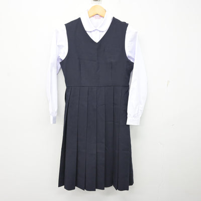 【中古】熊本県 嘉島中学校 女子制服 2点 (シャツ・ジャンパースカート) sf099036