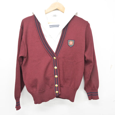 【中古】岡山県 就実高等学校 女子制服 2点 (ニット・ブラウス) sf099048