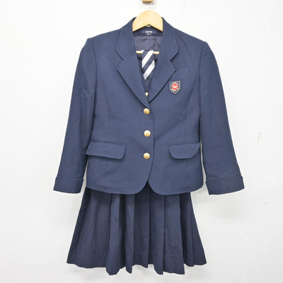 【中古】埼玉県 越谷南高等学校 女子制服 4点 (ブレザー・ベスト・スカート) sf099053