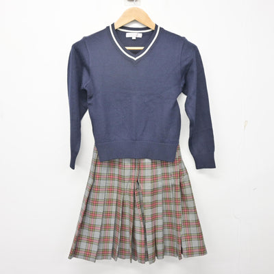 【中古】埼玉県 淑徳与野中学校 女子制服 3点 (ブレザー・ニット・スカート) sf099073