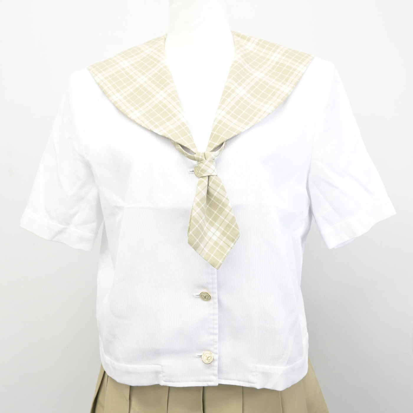 【中古】埼玉県 越谷南高等学校 女子制服 2点 (セーラー服・スカート) sf099125