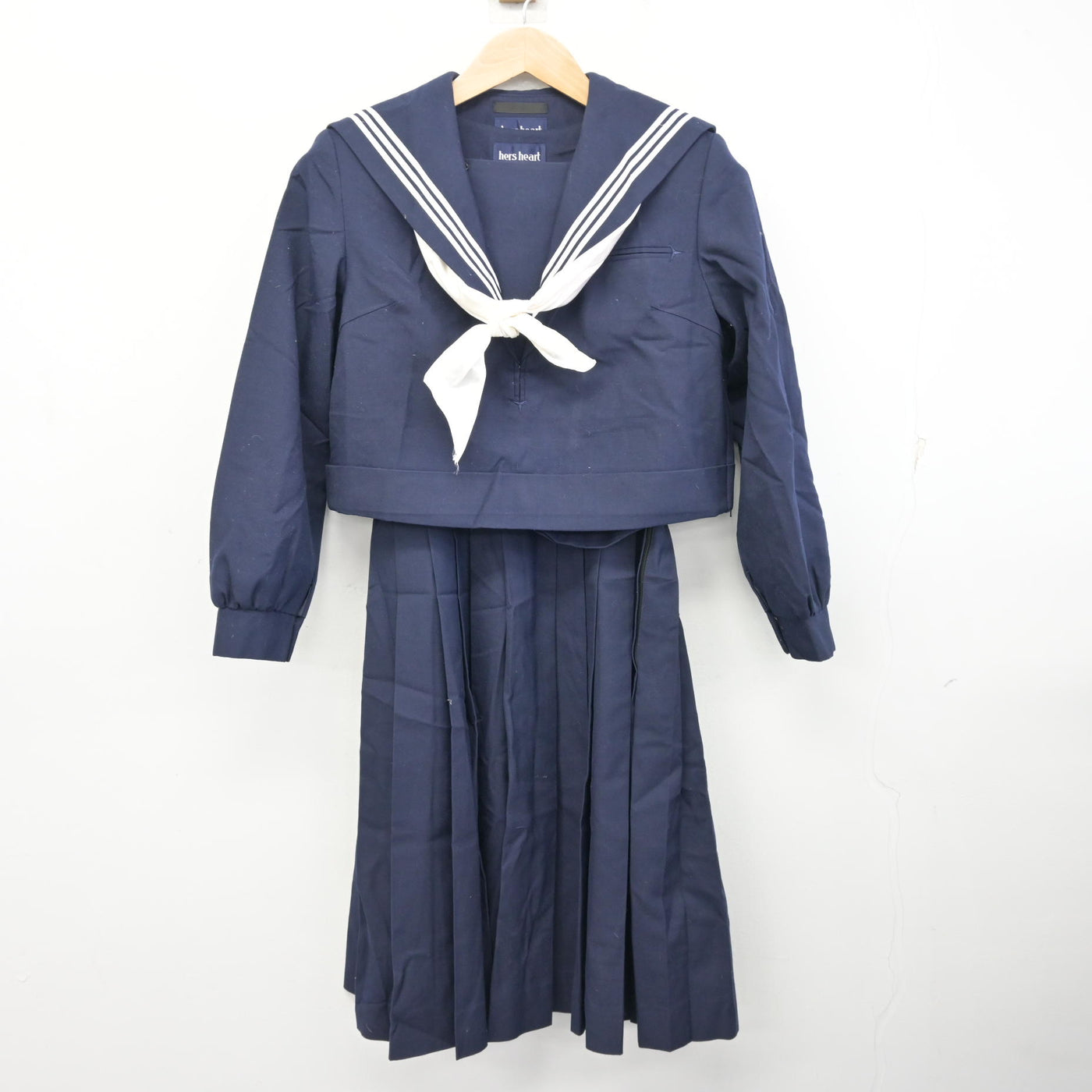 【中古】福岡県 京都高等学校 女子制服 4点 (セーラー服・ジャンパースカート) sf099143