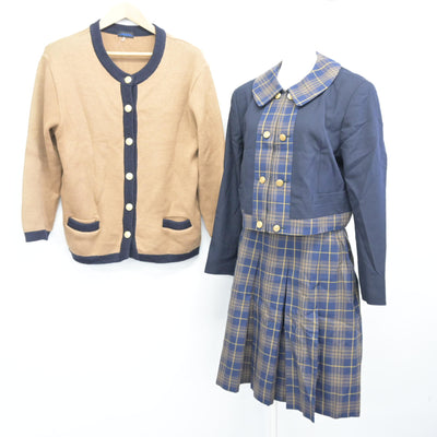 【中古】福岡県 福岡女子高等学校 女子制服 3点 (ブレザー・ニット・スカート) sf099150