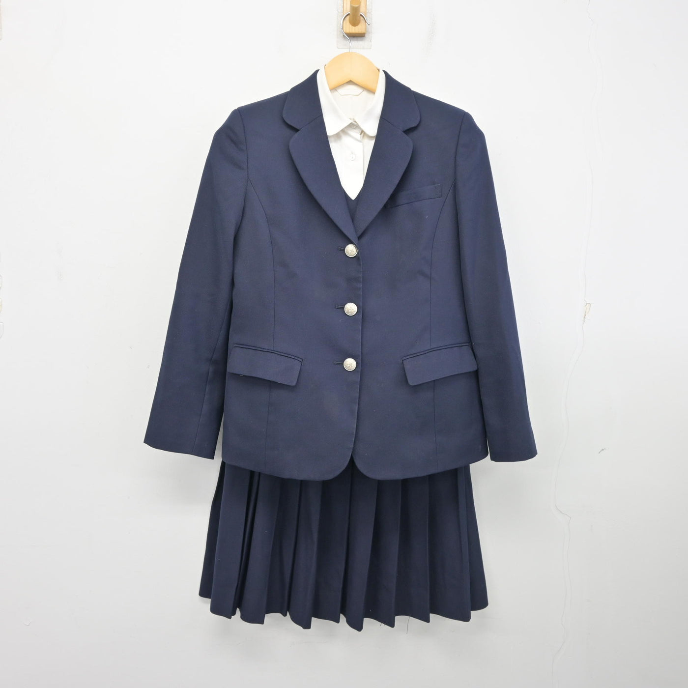 【中古】兵庫県 赤穂高等学校 女子制服 5点 (ブレザー・ベスト・シャツ・スカート) sf099205