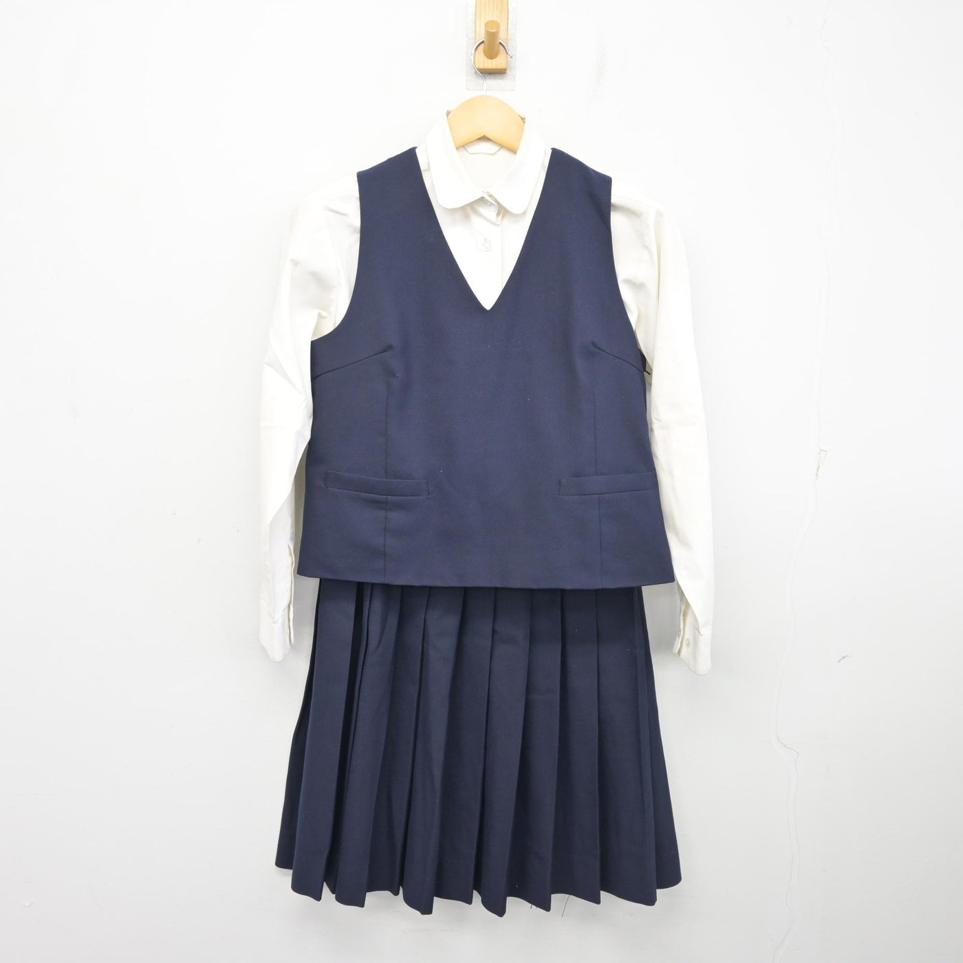 【中古】兵庫県 赤穂高等学校 女子制服 5点 (ブレザー・ベスト・シャツ・スカート) sf099205