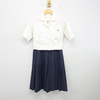 【中古】兵庫県 赤穂高等学校 女子制服 2点 (シャツ・スカート) sf099206