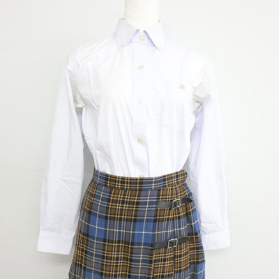 【中古】岡山県 岡山学芸館高等高校 女子制服 5点 (ブレザー・ニットベスト・シャツ・スカート) sf099225