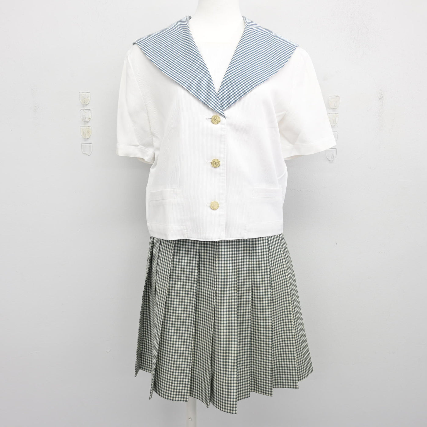 【中古】岡山県 就実高等学校 女子制服 2点 (セーラー服・スカート) sf099256