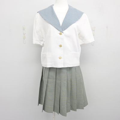 【中古】岡山県 就実高等学校 女子制服 2点 (セーラー服・スカート) sf099256