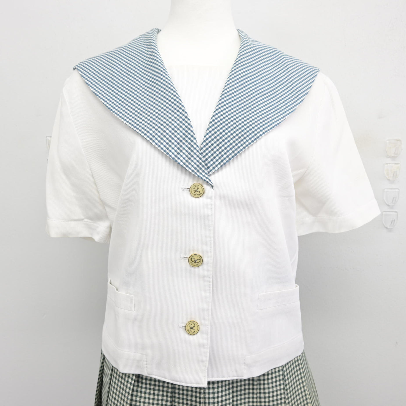 【中古】岡山県 就実高等学校 女子制服 2点 (セーラー服・スカート) sf099256