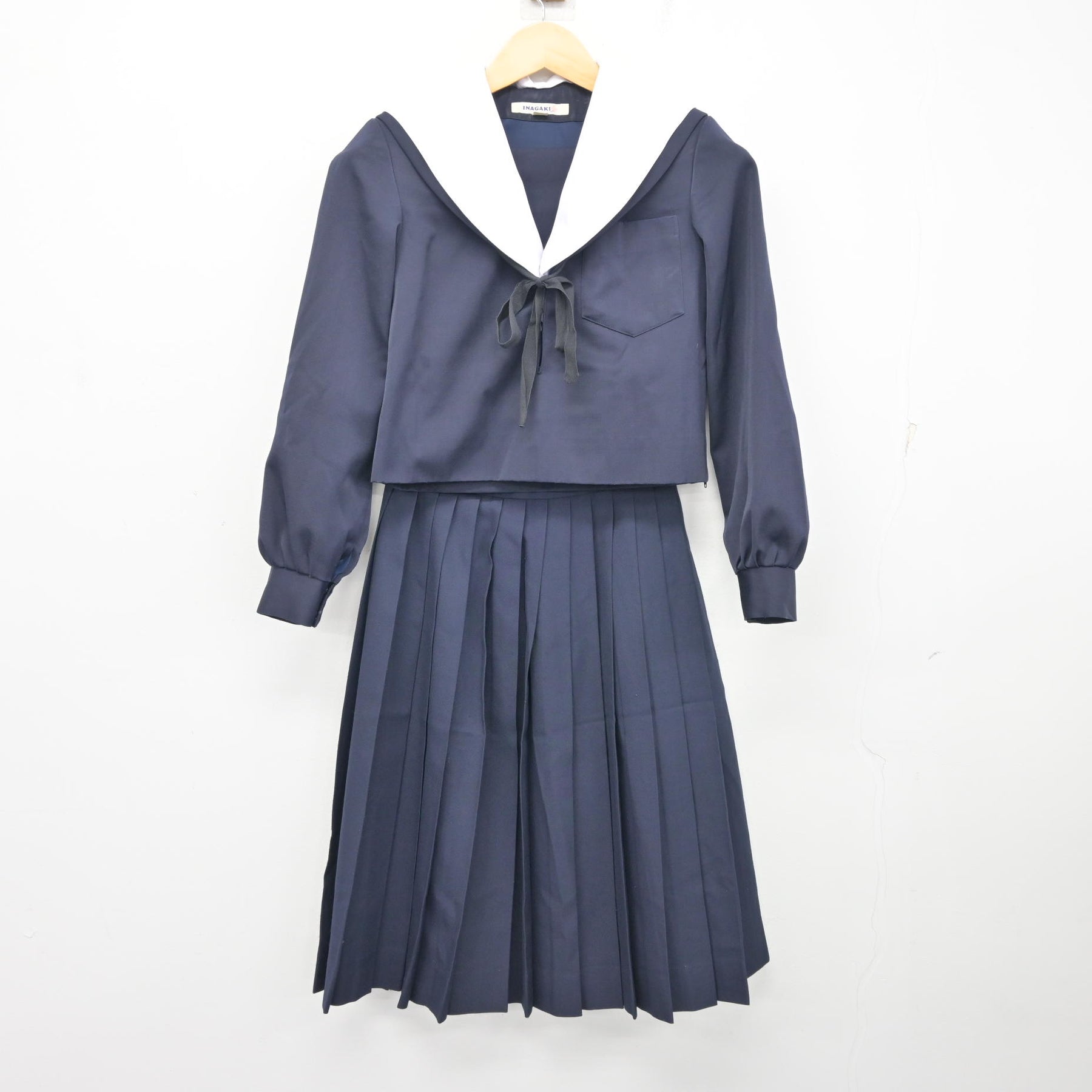 中古】愛知県 清須市立新川中学校/旧制服 女子制服 3点 (セーラー服