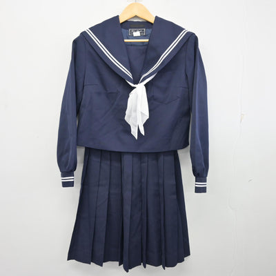 【中古】山口県 富田中学校 女子制服 3点 (セーラー服・スカート) sf099382