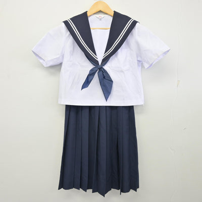 【中古】山口県 富田中学校 女子制服 3点 (セーラー服・スカート) sf099383