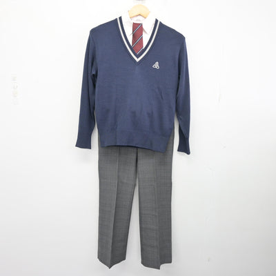 【中古】京都府 桃山高等学校 女子制服 5点 (ブレザー・ニット・シャツ・ズボン) sf099389