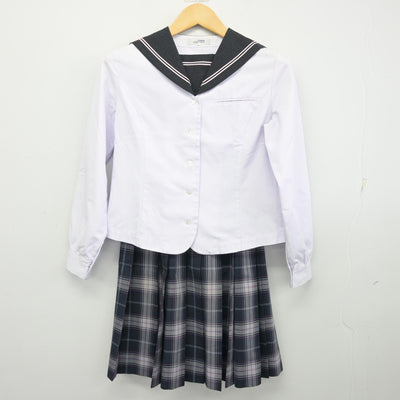 【中古】広島県 瀬戸内高等学校 女子制服 2点 (セーラー服・スカート) sf099392