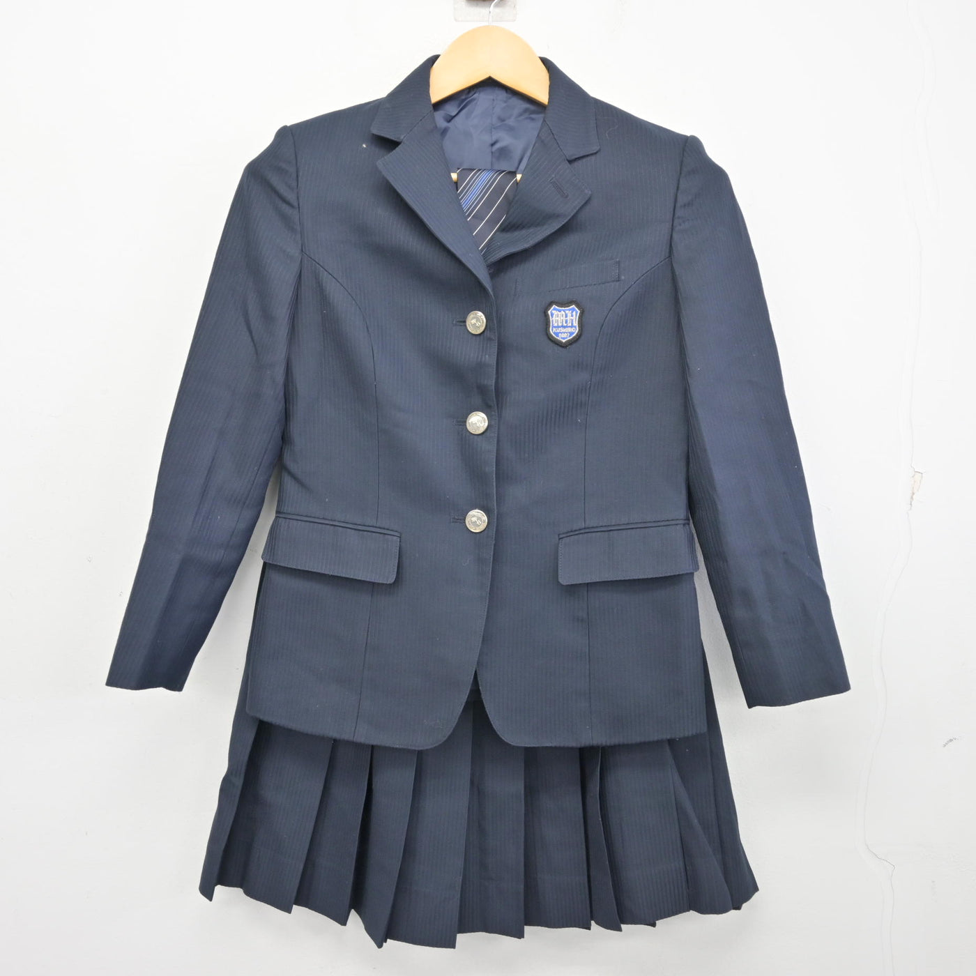 【中古】北海道 北海道釧路明輝高等学校 女子制服 4点 (ブレザー・ニットベスト・スカート) sf099395