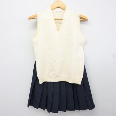 【中古】北海道 北海道釧路明輝高等学校 女子制服 4点 (ブレザー・ニットベスト・スカート) sf099395