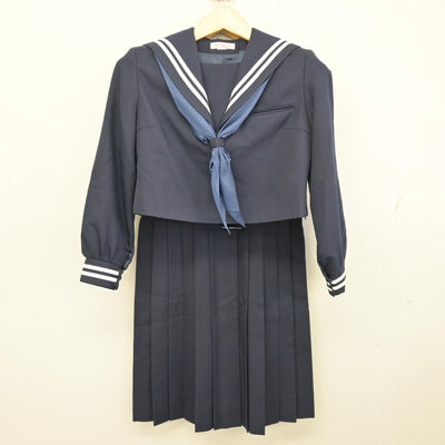 【中古】熊本県 人吉市立第二中学校 女子制服 3点 (セーラー服・ジャンパースカート) sf099396